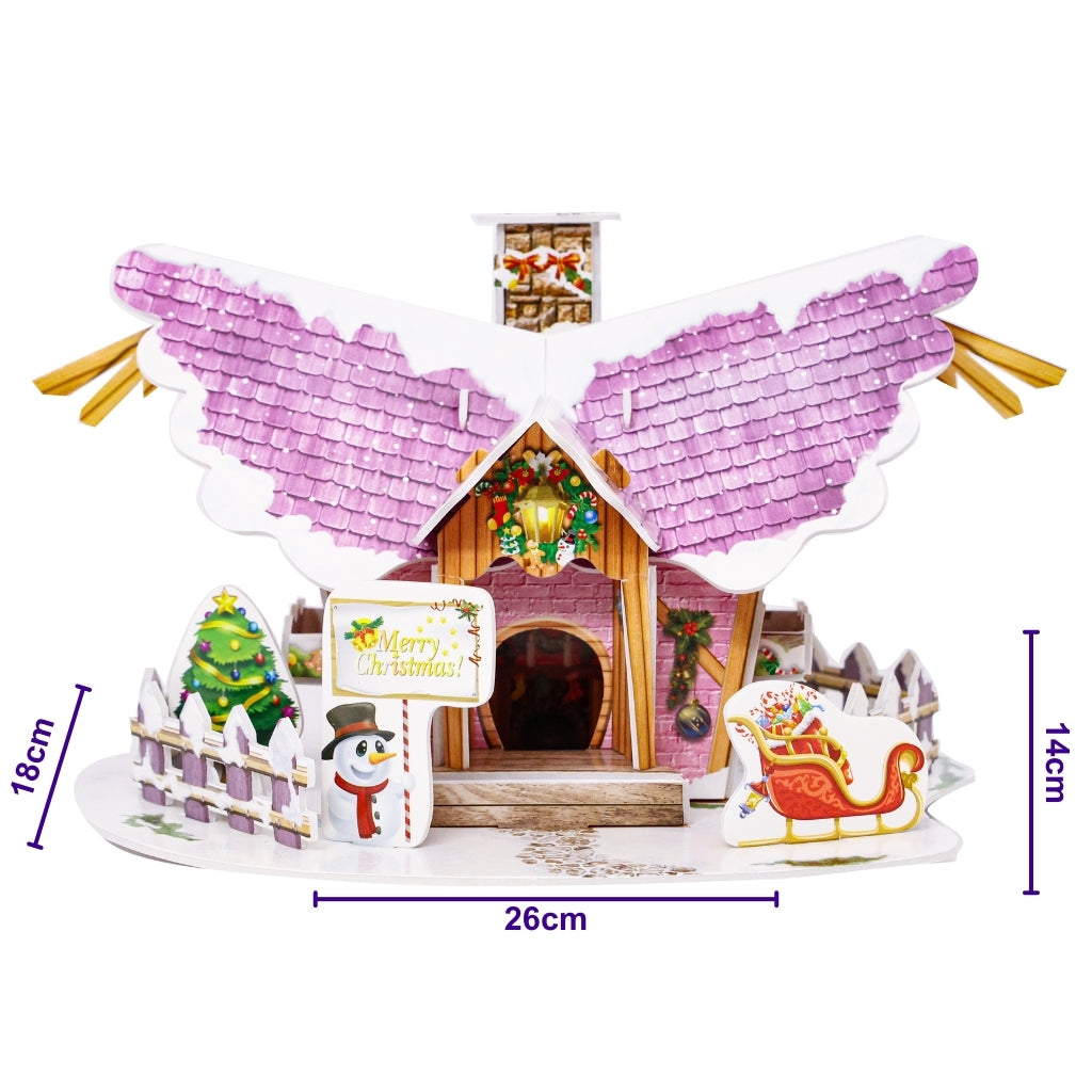 Christmas Cottage 3D Puzzle With Dimensions
