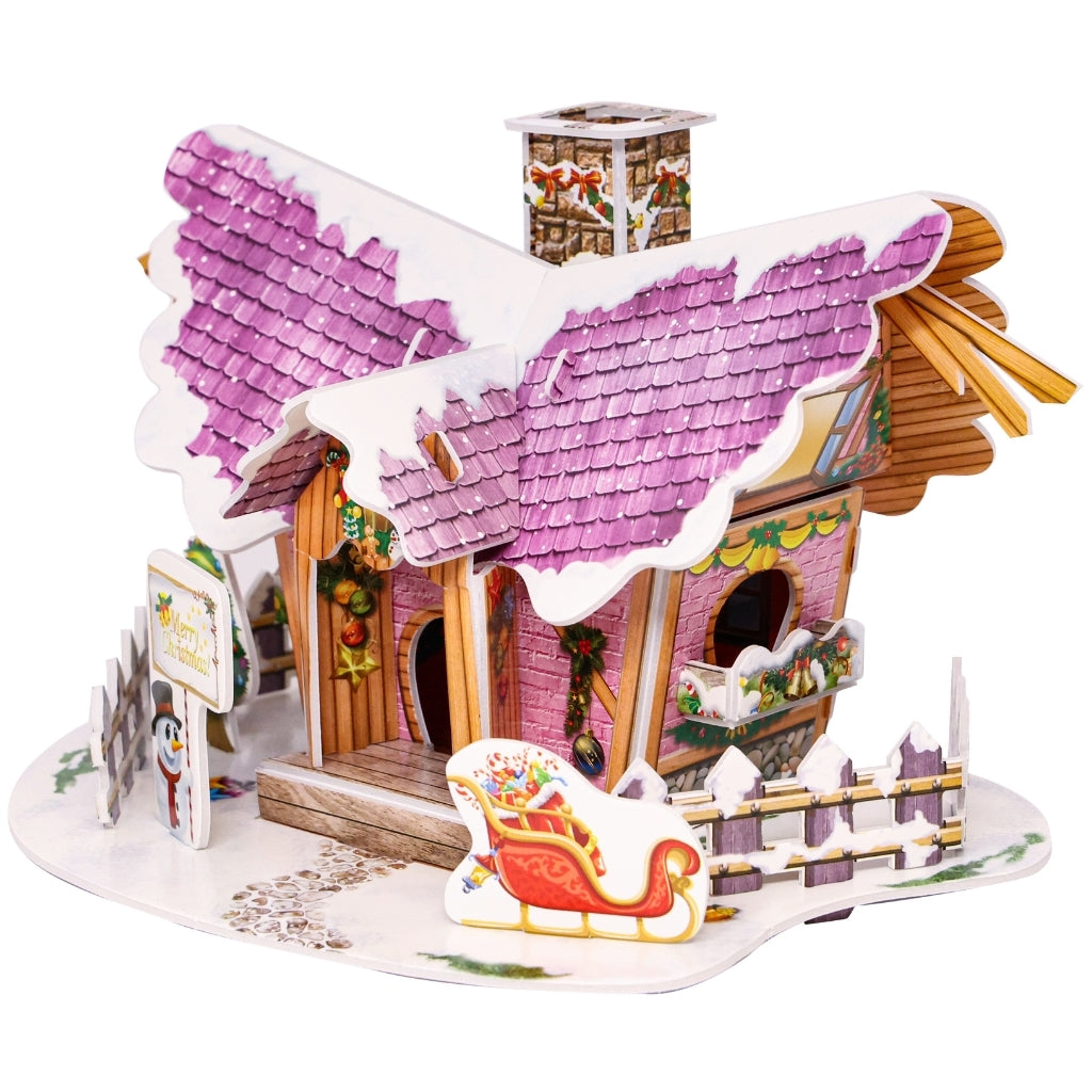 Christmas Cottage 3D Puzzle Left Side