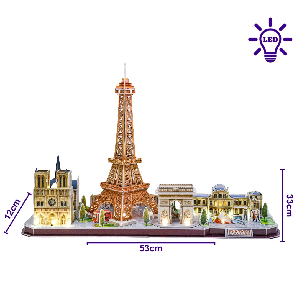 Parisian Luminary 3D Puzzle With Dimensions