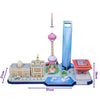 Shanghai Skylines 3D Puzzle With Dimensions