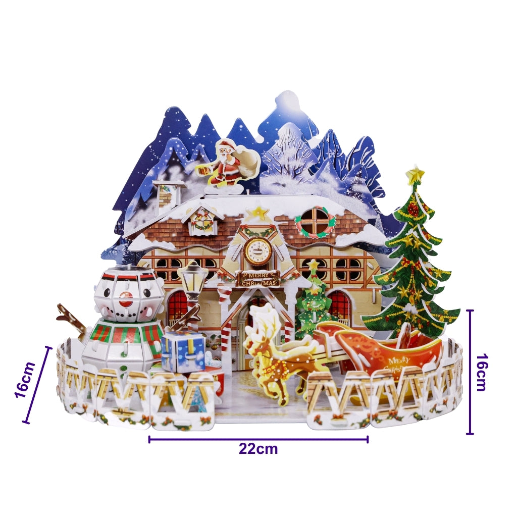 Snow Cottage 3D Puzzle With Dimensions