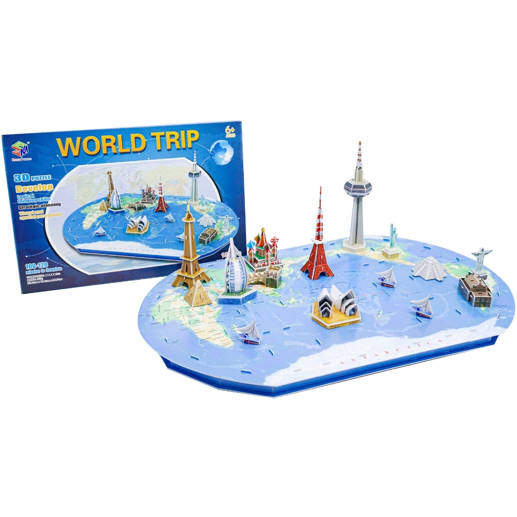 World Trip Map 3D Puzzle With Box