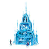 Toy ice castle with characters on a white background