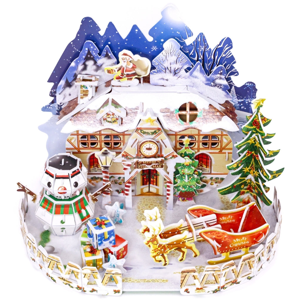 Snow Cottage 3D Puzzle Top View